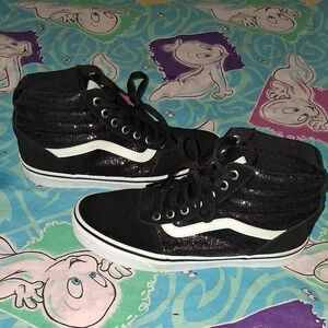 Vans Glitter Old Skool Sk8 Black Sneakers Skateboard Shoes